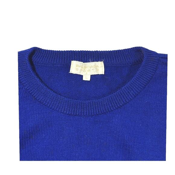 🔴 Balenciaga Sports Golf Crewneck Wool Sweatshirt - Blue L - Picture 3 of 10